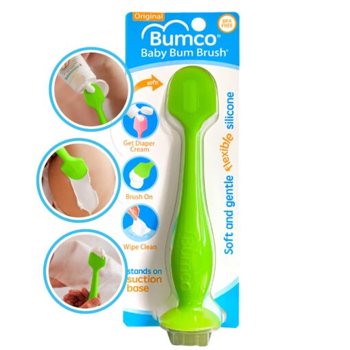 Diaper Cream Spatula - Baby Bum Brush for Butt Paste Diaper Cream - Baby Butt Cream Diaper Cream Applicator - Butt Spatula Baby Necessities - Bumco Diaper Cream Brush, Green