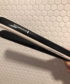 Remington Pearl Pro Ceramic Flat Iron Hair Straightener, 1-inch Floating Plates, Fast 30 Second Heat up, Black & White 1 Count (Pack of 1) 44 7176MWzUCGL