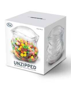Alternative view of Genuine Fred, Unzipped The Original Hand-Blown Glass Zipper Bag- Realistic, Quirky and Fun- Use as Candy Dish, Snack Bowl, Contemporary Table Decor - Fun Gift for Coworkers, Birthdays, Housewarmings
