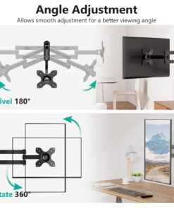 WALI TV Wall Mount Articulating LCD Monitor Full Motion 15 inch Extension Arm Tilt Swivel for Most 13 to 32 inch LED TV Flat Panel Screen with Mounting Holes up to 100x100mm (1330LM), Black 31 71776ZM nfL