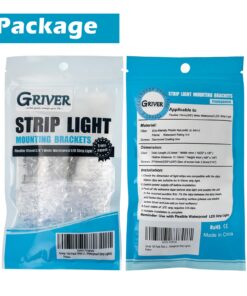 GRIVER 100 Pack Strip Light Mounting Brackets,Fixing Clips,One-Side Fixing,100 Screws Included (Ideal for 10mm Wide Waterproof Strip Lights) 20 7178P7roGL