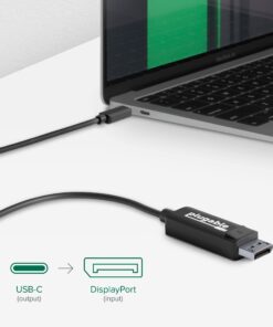 Plugable USB C to DisplayPort Cable 6 feet (1.8m), Up to 4K at 60Hz, USB C DisplayPort Cable - Compatible with Thunderbolt and USB-C - Driverless 24 7178RJJrBeL