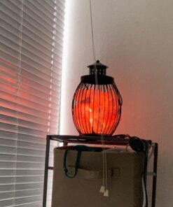 Himalayan Glow Lantern Style Basket Salt Lamp with Pink Salt Chunks,Pink Salt Nightlight,Salt Lamp Bulb,(ETL Certified) Dimmer Switch,Pleasant & Relaxing Amber Glow | 7-9 LBS 29 7178UiY5gL
