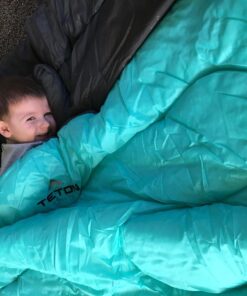 TETON Sports Cascade Double Sleeping Bag; Lightweight, Warm and Comfortable for Family Camping, Teal, 87" x 60" Cascade Double-Wide 36 7178sgKao2L