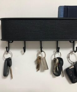 iDesign Twillo Steel Wall Mount Mail and Key Rack - 10.5" x 2.5" x 4.5", Matte Black Size: 10.5" x 2.5" x 4.5" 22 7179JncyEXL