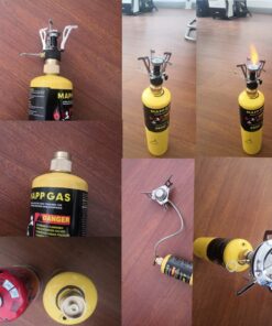 Kbrotech Camping Stove Adapter 1LB Propane Small Tank Input and a Lindal Valve EN417 Output Outdoor Cylinder LPG Canister Convert (Brass) Gold 20 7179uOEpiL