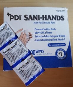 Sani-Hands Instant Hand Sanitizing Wipes - Ethyl Alcohol Wipes with Aloe, Vitamin E, Wrapped for Travel, Home, Outdoor - Individual Packet, 5 in. x 8 in., 100 Wipes, 1 Pack 29 7179zs2Z94L