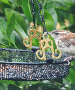 Hanging Bird Feeder Tray with Strong Double-Loop Hanging Chains Steel Hanging Platform Bird Feeder Dish 9.25 inch (Dia) with 19 Inch Chains 1 Pack Round 35 717ARxbvlvL