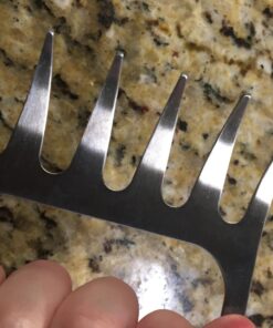 Cave Tools Metal Meat Claws for Shredding Pulled Pork, Chicken, Turkey, and Beef- Handling & Carving Food - Barbecue Grill Accessories for Smoker, or Slow Cooker - Knuckle Grip 26 717BdtICwzL 2