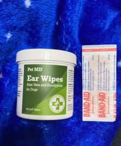 Pet MD - Dog Ear Cleaner Wipes - Otic Cleanser for Dogs to Stop Ear Itching, and Infections with Aloe and Eucalyptus - 100 Count 41 717ENSaE2iL