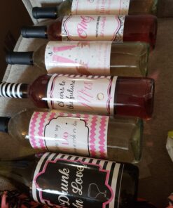Pixelverse Design Bachelorette Wine Bottle Labels - 4" x 5" (6 pack) Bridal Shower Party Favors Gifts Bridesmaids Engagement Wedding Decorations Bride Maid of Honor Reception 41 717FvyJXZYL
