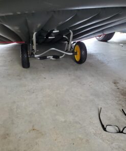 Bonnlo Kayak Cart Canoe Dolly Fishing Kayak Accessories Carrier Foldable Paddle Board Trolley Boat Trailer Transport with NO-Flat Airless Tires Wheels and 2 Ratchet Straps Kickstands- "U"shape 48 717G1AePsgL