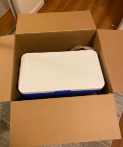 Coleman Chiller Series 48qt Insulated Portable Cooler, Hard Cooler with Ice Retention & Heavy-Duty Handles, Great for Camping, Tailgating, Beach, Picnic, Groceries, Boating & More Blue 26 717GPyUTGoL