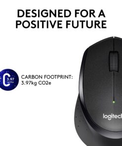 Logitech M330 SILENT PLUS Wireless Mouse, 2.4GHz with USB Nano Receiver, 1000 DPI Optical Tracking, 2-year Battery Life, Compatible with PC, Mac, Laptop, Chromebook - Black 36 717GSdccfAL