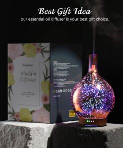 Porseme Rose Gold Essential Oil Diffuser 3D Glass Aromatherapy Ultrasonic Humidifier, Waterless Auto-Off, Timer Setting, BPA Free, Air Refresh for Home Hotel Yoga Leisure SPA Gift 100ml A2-100ml Rose Gold Aladdin 23 717IKR5UlML