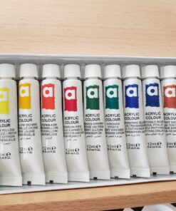 Falling in Art Tabletop Easel Set - 24 Pieces Starter Kit - Artist Acrylic Painting Kit with 12 Acrylic Paints Set, Canvas Panels, Brushes, Wooden Palette for Kids, Adults, Beginners, Professionals 24 PCS Drawer Easel Painting Set 65 717IiwTzoAL