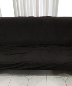 Royal Heritage Home 100% Cotton Full Size Futon Cover - Black - Washable Zippered Sofa Furniture Bed Mattress Covers - Armless Couch Zipper Slipcover Protector/Encasement 25 717JFH9kgEL