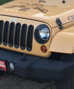 Opall Black Bezels Front Light Headlight Angry Bird Style Trim Cover for Jeep Wrangler JK JKU Rubicon Sahara 2007-2018, not for JL 28 717K ytGxgL