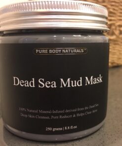 Pure Body Naturals Dead Sea Mud Mask - Face Mask and Body Mud for Acne, Blackheads, and Oily Skin - Facial Self Care for Men and Women - Minimize Pores with Deadsea Mud, Clay, Charcoal - 8.8 Ounce 55 717KKN9SRiL