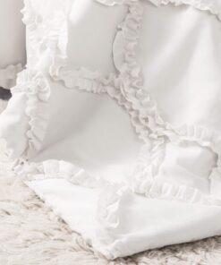 Lush Decor Avon Comforter Ruffled 3 Piece Bedding Set with Pillow Shams, King, White 20 717KtHzJ8L