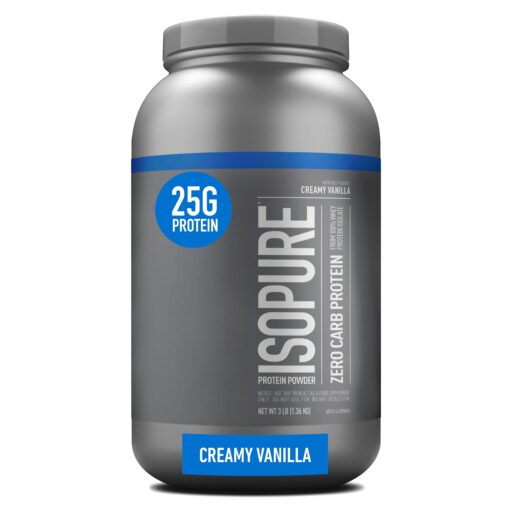 Isopure Protein Powder, Creamy Vanilla Whey Isolate with Vitamin C & Zinc for Immune Support, 25g Protein, Zero Carb & Keto Friendly, 44 Servings, 3 Pounds (Packaging May Vary) 44 Servings (Pack of 1)