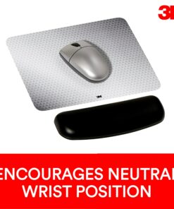 3M Gel Wrist Rest for Mouse, Soothing Gel Comfort with Durable, Easy to Clean Leatherette Cover, Antimicrobial Product Protection, 6.9", Black (WR305LE) 22 717MixiM1tL