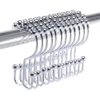 2lbDepot Shower Curtain Rings Hooks - Chrome Finish - Premium 18/8 Stainless Steel - Double Hooks with Easy Glide Rollers Rust Resistant Metal Hook, Six Finishes Available - Set of 12 for Shower Rods Polished Chrome 5 717NWU5bLuL