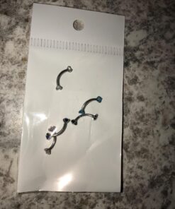 PiercingJ 2-5PCS 16G 3/8" (10MM) Stainless Steel Cubic Zirconia Gem(3MM) Internally Thread Curved Barbell Eyebrow Piercing Jewelry 5pcs Mixed Colors 21 717PNriqzYL