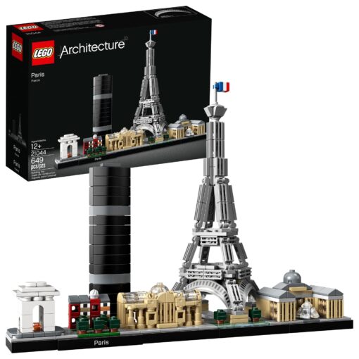 LEGO Architecture Paris Skyline, Collectible Model Building Kit with Eiffel Tower and The Louvre, Skyline Collection Set, Perfect for Office or Home Décor, Gift for Valentines Day for Him, 21044