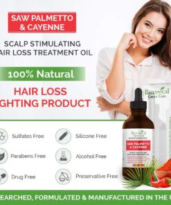 Saw Palmetto & Cayenne Scalp Oil For Hair Growth, Hair Loss Serum, Hair Oil For Dry Damaged Hair And Growth, Hair Growth Serum For Thicker Longer Fuller Healthier Hair, All Natural Vitamin Rich 26 717S1A3fk8L