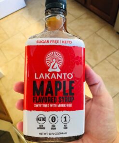 Lakanto Sugar Free Maple Syrup - Monk Fruit Sweetener, Keto Diet Friendly, Vegan, 1g Net Carbs, Pancakes, Waffles, Oatmeal, Coffee, Tea, Granola, Frosting, Marinade, Dressing (13 Fl Oz - Pack of 1) 13 Fl Oz (Pack of 1) 31 717SBEvkq4L