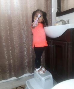 Dual Height 2 Step Stool for Kids | Slip Resistant Soft Grip Toddler's Stool for Potty Training and Use in The Bathroom or Kitchen | BPA Free for Comfort and Safety (1 Pack, Grey) 1 Count (Pack of 1) Gray 38 717SRow9tIL