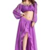 ZLTdream Lady's Belly Dance Long Sleeves Chiffon Top One Size Purple 32 717TVEaJnNL