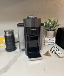 Nespresso Vertuo Coffee and Espresso Machine by De'Longhi with Milk Frother, 1000 Milliliters, Graphite Metal Machine + Frother 25 717VPUSf66L