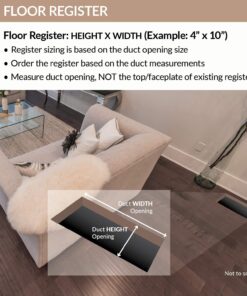 Alternative view of Accord AMFRSNC610 Charleston Floor Register, 6-Inch x 10-Inch(Duct Opening Measurements), Satin Nickel 6” x 10”