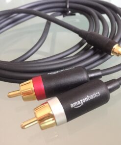 Amazon Basics 3.5mm to 2-Male RCA Adapter Audio Stereo Cable For Speaker, 8 Feet 1-Pack 31 717Vm2YkWHL