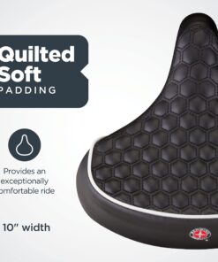 Schwinn Comfort Bike Seat, Bicycle Seat Replacement for Men and Women, Universal Fit Saddles with Standard Seat Posts Cruiser/Quilted Black 26 717VzxE1eVL