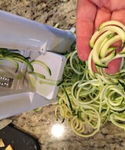 Brieftons 5-Blade Spiralizer: Vegetable Spiral Slicer, Best Veggie Pasta Spaghetti Maker, With 3 Exclusive Recipe eBooks, 100% Lifetime Replacement Warranty White 47 717W8uXkfNL