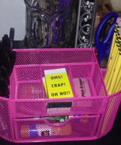 Mesh Desk Organizer Office Supply Caddy Drawer with Pen Holder Collection Pink 24 717X4pYgO6L