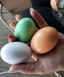 SallyFashion 7 Pcs Wooden Fake Eggs, 3 Colors Wooden Easter Egg Wood Eggs for Crafts Fake Chicken Eggs Nesting Eggs Easter Home Decor 41 717XjS48TNL