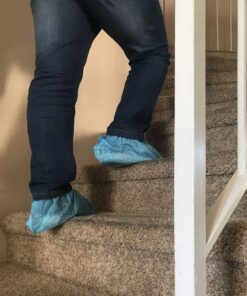 Cleaing Disposable Boot & Shoe Covers Non Slip 100 Pack (50 pairs) for Indoors Fit Shoe Sizes Women's 7 to Men's 12 Large / 50 Pairs 28 717ZjUIJQzL