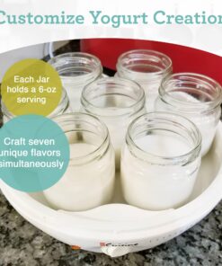 Alternative view of Euro Cuisine GY1920 Glass Jars with Lids for Yogurt Maker, Clear, 6 Ounce, Set of 8 6oz Glass Jars for Yogurt, Parfaits, Clear Yogurt Containers