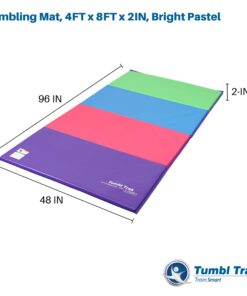Tumbl Trak Folding Tumbling Panel Mat for Gymnastics, Cheer, Dance, and Fitness Bright Pastel 4ft x 8ft x 2in 11 717ajhoUvqL