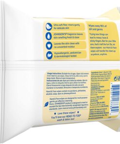 Johnson's Hand & Face Baby Wipes, 25 Count (Pack of 6) 12 717c9sDzO2L