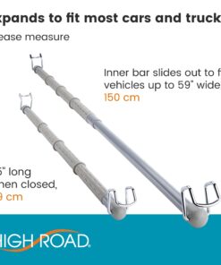 High Road Heavy Duty Car Clothes Hanger Bar with Steel Expandable Rods, Solid Metal Hanger Hooks and No-Slip Dividers for Cars, SUVs, Truck and Vans Taupe 13 717cKjnLDtL
