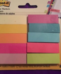 Post-it Page Markers, Assorted Bright Colors, 1/2 in x 2 in, 50 Markers/Pad, 10 Pads/Pack (670-10AB) 500 Sheets 47 717cRLuMwwL