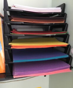 Rubbermaid Regeneration Letter Tray, Six Tier, Plastic, Black A4-size documents and folders 17 717cd4chMOL