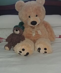 JOON Huge Teddy Bear With Ribbon, Tan 34 717cyzxiC4L