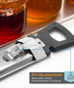 Candy Thermometer Deep Fry/Jam/Sugar/Syrup/Jelly Thermometer with Hanging Hook Cooking Thermometer Food Thermometer Quick Reference Temperature & Pot Clip Silver 25 717dYyDDs4L