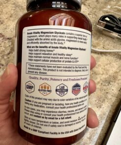 Innate Vitality Magnesium Glycinate 500mg, 70mg Elemental Magnesium per Cap, High Absorption, Non-GMO No Gluten, Nerve, Muscle, Bone, Heart Health, 120 Veggie Capsules 47 717eV9A9H L